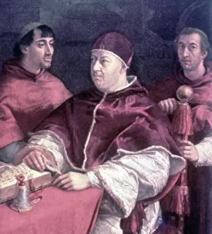Florentine School Prints: Detail of Leo X and the Cardinals by Raphael