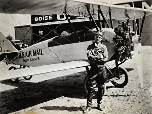 Mail Prints: Leon Cuddenback W/Mail Biplane He Pilots