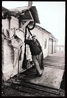 Bayside Prints: Leon Goslin Standing on Pier