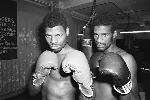 Leon (L) And Michael Spinks Pose at Workout