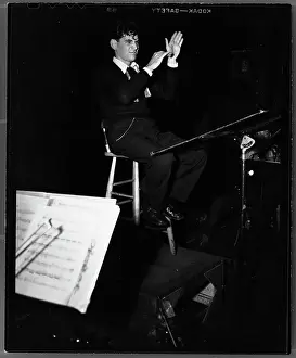 Leonard Bernstein Conducting On A Stool