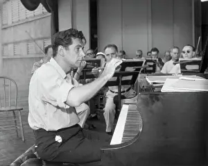 Leonard Bernstein At Piano Conducting