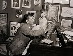 Conductor Prints: Leonard Bernstein At Piano W/Daughter