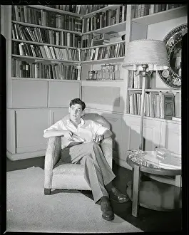 Library Prints: Leonard Bernstein Relaxes With A Book