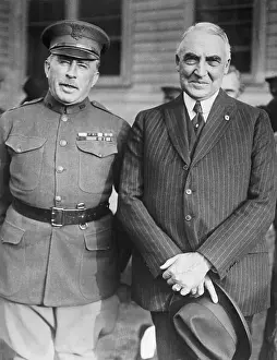 Illinois Prints: Leonard Wood and Warren Harding Posing Together