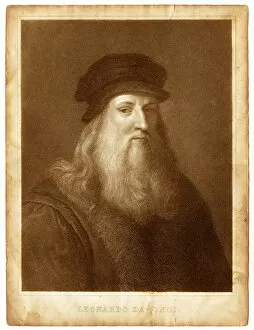 Images Dated 3rd October 2014: Leonardo Da Vinci Engraving