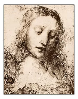 Leonardo Da Vinci (1452-1519) Gallery: Leonardos sketches and drawings: The last supper, Jesus Christ