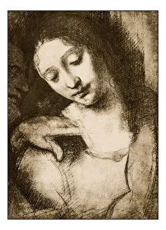 Images Dated 2nd November 2016: Leonardos sketches and drawings: The last supper, St John