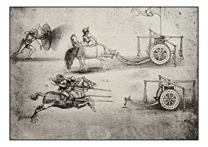 Images Dated 2nd November 2016: Leonardos sketches and drawings: tank concept