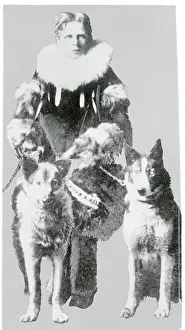 Nome Prints: Leonhard Sepalla Posing with His Dogs