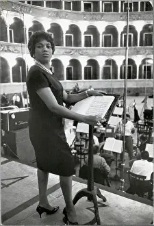 Leontyne Price Stands At Music Stand
