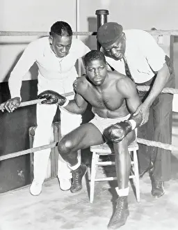 Leroy Haynes, Jack Johnson and Fred Jenkins Training in the Ring