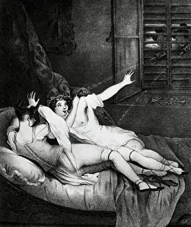 Lesbian Prints: Two Lesbians In Bed