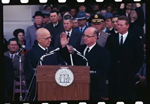 Lester Maddox Raising His Hand Take Governor Oath