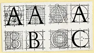 Letter Forms: A's B's, and C's with Mechanical Drawings