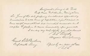 American Civil War (1860-1865) Collection: Letter by General U. S. Grant (1862), American Civil War, facsimile