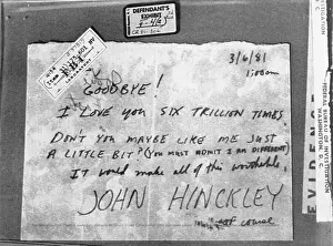 Letter to Jodie Foster from John W. Hinckley
