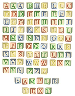 Wooden Gallery: Letters on wooden building blocks for the design of typography, alphabet