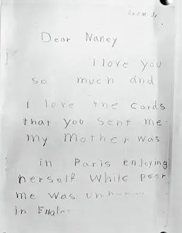 Reginald C Prints: Letters Written by Gloria Laura Vanderbilt