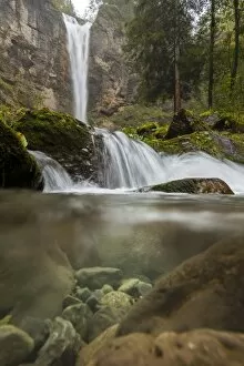 Leuenfall, waterfall in Alpstein, Appenzell, Switzerland, Europe