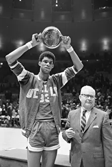 Lew Alcindor Holding MVP Award with John Wooden