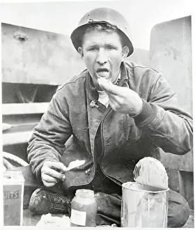 Normandy Prints: Lew Jenkins Eating