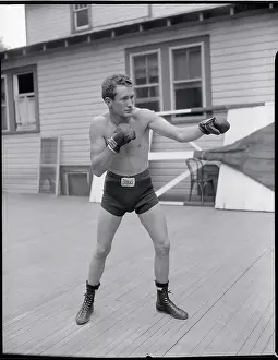 Lew Jenkins Standing In Fighting Stance