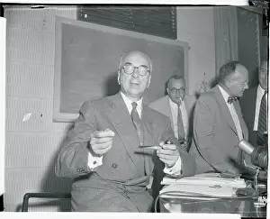 Strauss Prints: Lewis L Strauss Speaking to Newsmen
