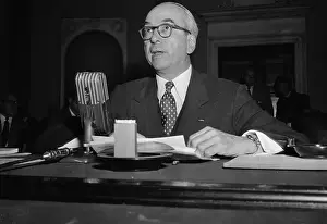 Lewis Strauss Testifying at a Hearing