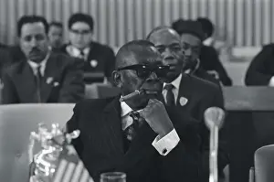 Liberian President William Tubman Seated at Conference
