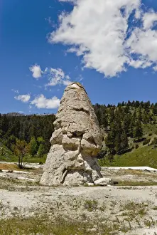 Hot Springs Prints: Liberty Cap spring, Mammoth Hot Spring Terraces, Yellowstone National Park, Wyoming, USA