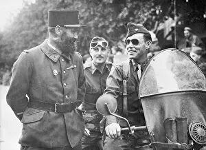 Northern Africa Prints: Lieutenant Colonel William Darby Conversing While on Motorcycle