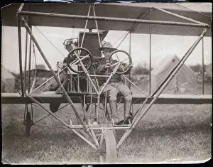 Lieutenant Geiger Sitting in Cockpit of Plane