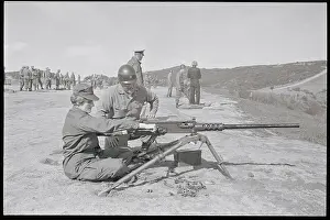 Lieutenant Hamilton Firing Machine Gun