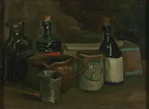 Prints of Still life with bottles and pottery. Found in the Collection of Van Gogh Museum, Amsterdam. (Photo by Fine Art Images/Heritage Images/Getty Images) Echoes of Genius: Timeless Reproductions of a Master’s Vision: Still Life With Bottles And Pottery