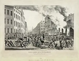 Firemen Prints: The life of a fireman: the ruins--'take up'--'man your rope
