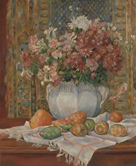 Post Impressionist Prints: Still Life With Flowers And Prickly Pears