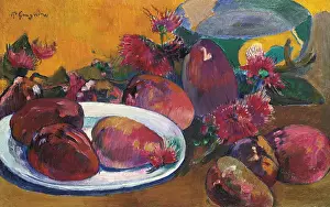 Prints of Still Life with Mangoes, ca 1891-1896. Private Collection. Artist : Gauguin, Paul Eugéne Henri (1848-1903). (Photo by Fine Art Images/Heritage Images/Getty Images) Quiet Beauty: Moments of Stillness Captured in Art: Still Life with Mangoes, ca 1891-1896
