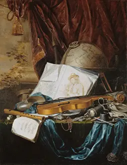 Prints of Still Life with musical instruments, 1650. Found in the Collection of Staatliche Museen, Berlin. Artist Ring, Pieter de (1615-1660). (Photo by Fine Art Images/Heritage Images/Getty Images) Quiet Beauty: Moments of Stillness Captured in Art: Still Life With Musical Instruments