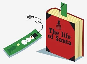 Images Dated 28th November 2006: The Life Of Santa book and snowman bookmark