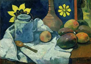 Prints of Still Life with Teapot and Fruit, 1896. Artist Paul Gauguin. (Photo by Heritage Art/Heritage Images via Getty Images) Quiet Beauty: Moments of Stillness Captured in Art: Still Life With Teapot And Fruit
