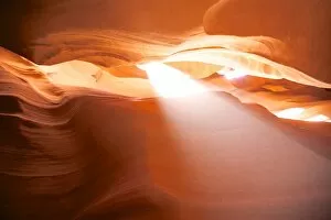 Light coming through rocks at Antelope Canyon, AZ