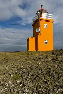 Exterior View Gallery: Lighthouse near Grindavik, Reykjanesskagi, Southern Peninsula or Reykjanes, south coast, Iceland