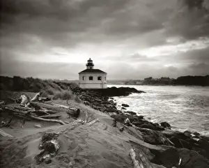 Moody Prints: Lighthouse and ocean, Bandon, Oregon