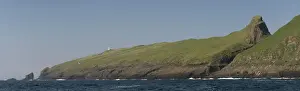 Utoyggjar Prints: Lighthouse and so-called Atlantic Bridge between Mykinesholmur or Mykinesholm and Mykines
