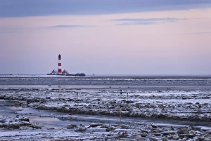 Lighthouse of Westerhever in winter, St. Peter-Ording, Eiderstedt Peninsula Lighthouse of Westerhever in winter, St. Peter-Ording, Eiderstedt Peninsula