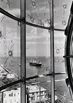 Tanker Prints: Lighthouse Window With Bullet Holes