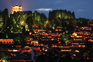Lijiang Gallery: Lijiang roofs at sunset