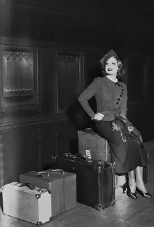 Lili Damita Sitting on Sitting on Suitcases