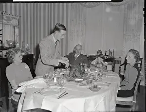 Lodgings Prints: Lillyman Family Having Dinner Served